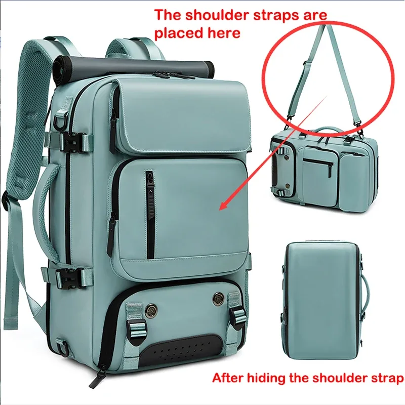 sac à dos de voyage pour femme, sac à dos imperméable pour ordinateur portable de 16 pouces avec sac à chaussures, port de chargement usb caché, sac à dos pour randonnée et camping