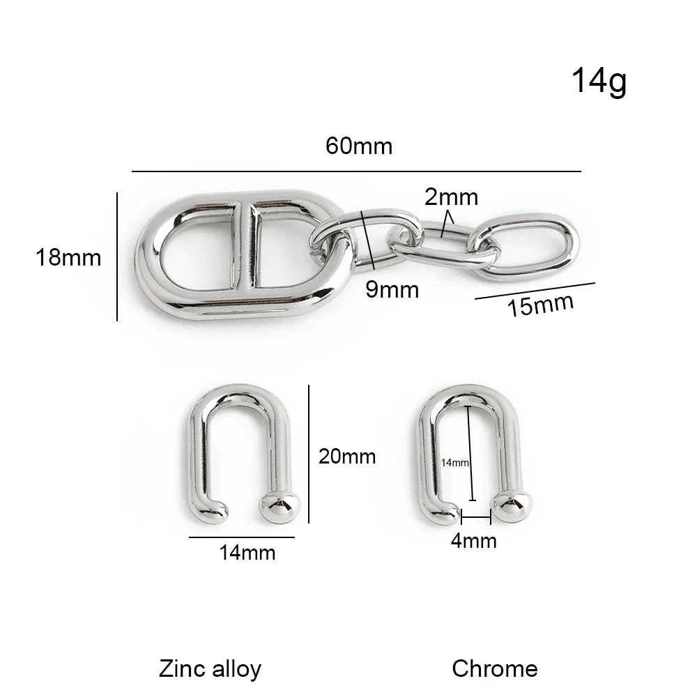1/5/10 ensembles sac classique ensemble de boucles en métal serrure torsadée pour sac à dos boucle ardillon fermoir sac à main serrure décorative bricolage accessoires de réparation