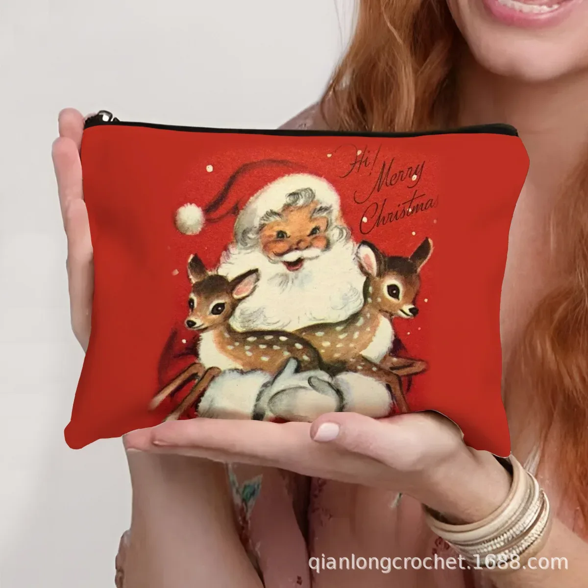 sacs de maquillage tendance de noël, étuis à crayons imprimés bonhomme de neige et sacs de rangement pouvant être personnalisés pochette de maquillage, offre spéciale