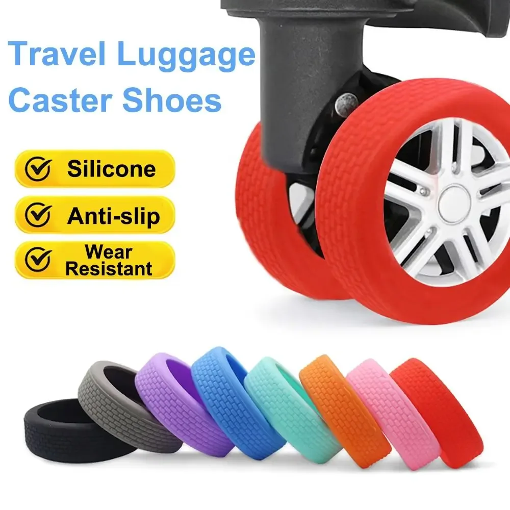 8 pièces/ensemble valise en silicone roues housse de protection avec son silencieux réduire le bruit boîte de 