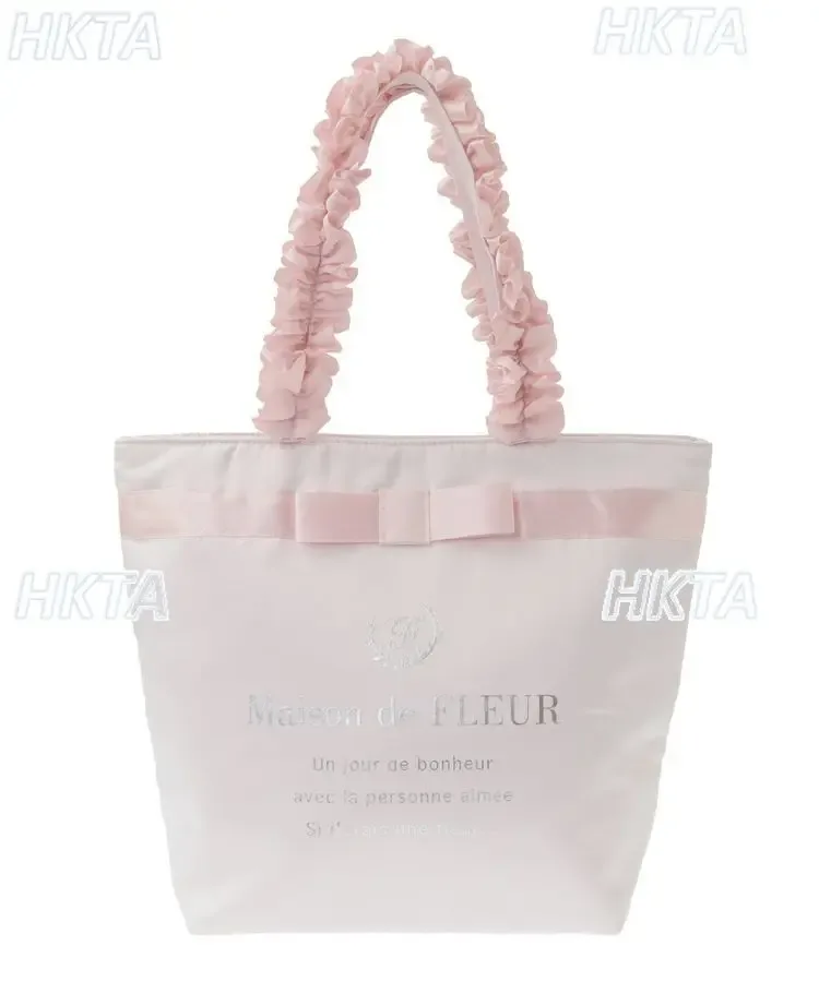 style japonais nouvelle lettre satin mignon nœud lolita portable sac fourre-tout femmes déplacements polyvalent plissé doux unique sac à bandoulière