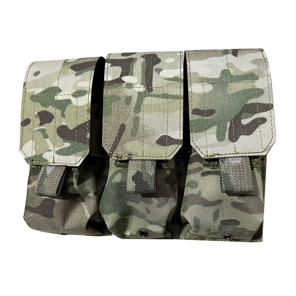sac de rangement tactique triple pour accessoires d'extérieur, sac d'accessoires pour gilet molle