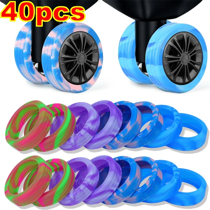 Couvre-roues de bagages en Silicone, 4-40 pièces, couvre-roues de valise, protecteur de roue de bagages, accessoires robustes et résistants au bruit