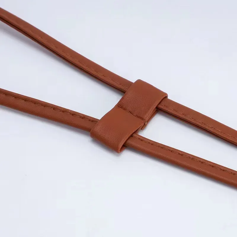 1 pièces en cuir pu cordon de serrage tirer chaîne détachable seau sac sangle toboggan chaîne gardien cordon sac à dos accessoires