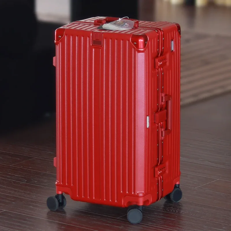 valise de grande capacité 30-36 pouces, 26 bagages à cadre en aluminium, abs épais + boîtier de chariot pc, bagage à main de 20 pouces avec porte-gobelet