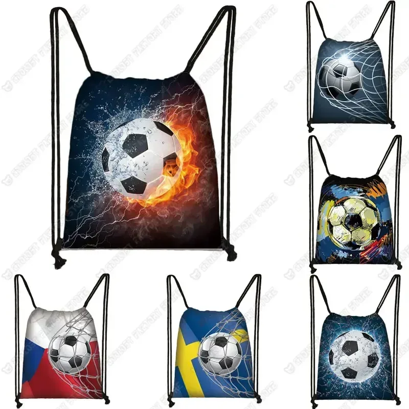 Cool Footbally/Soccerly impression sac à cordon hommes mode sac de rangement adolescent garçon sac à dos décontracté sacs de voyage Bookbag cadeau