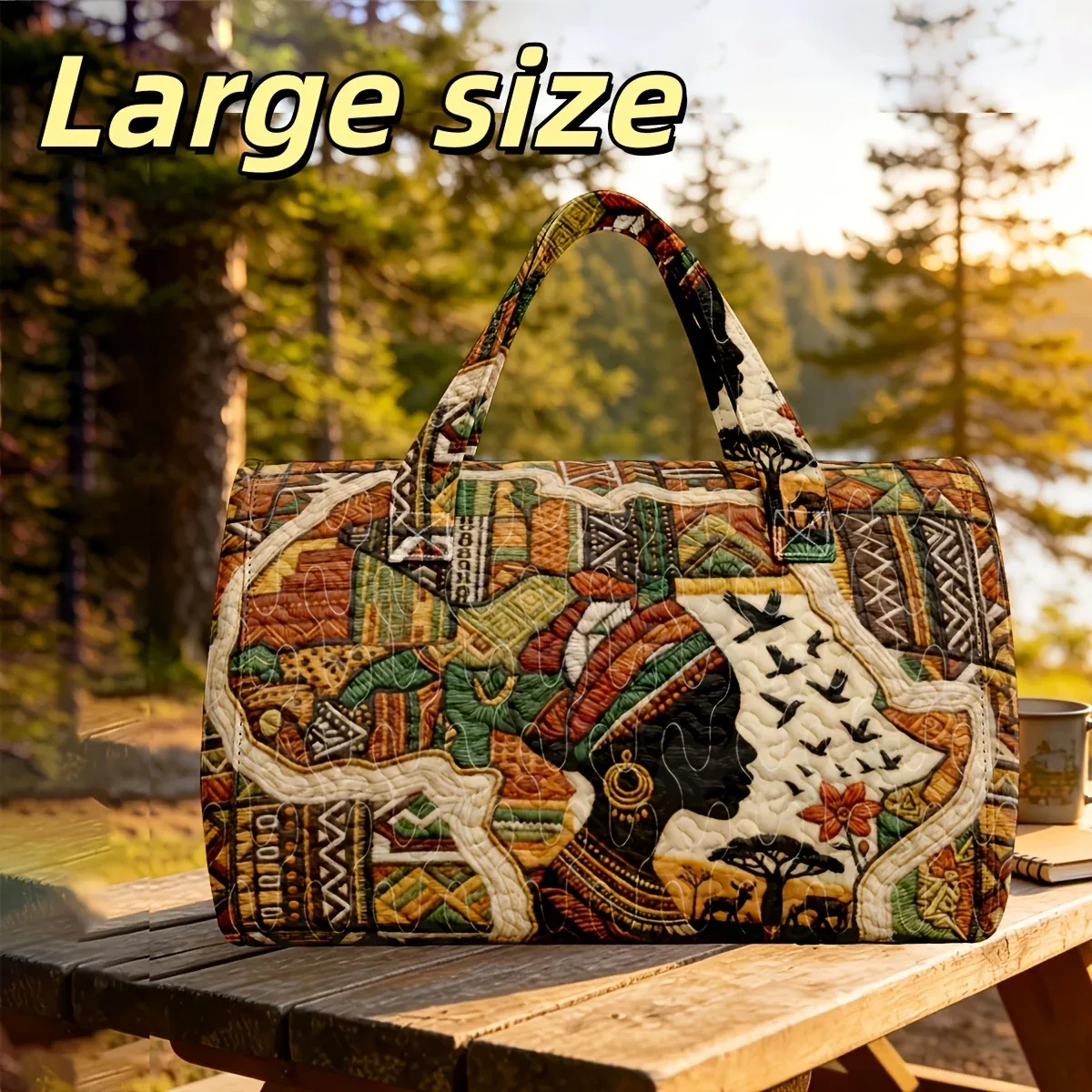 sac de voyage africain matelassé 3d pour femme, sac de week-end bohème avec imprimé carte africaine féminine, sac spécial festival
