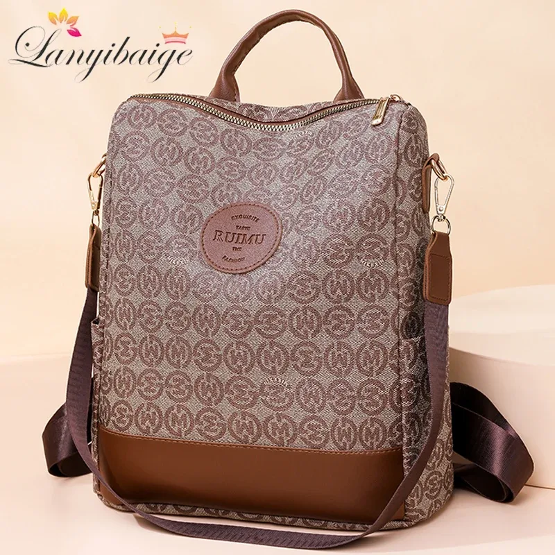Femmes grande capacité sac à dos sacs à main de haute qualité en cuir femme Vintage sac sacs d'école voyage sac à dos dames Bookbag sac à dos