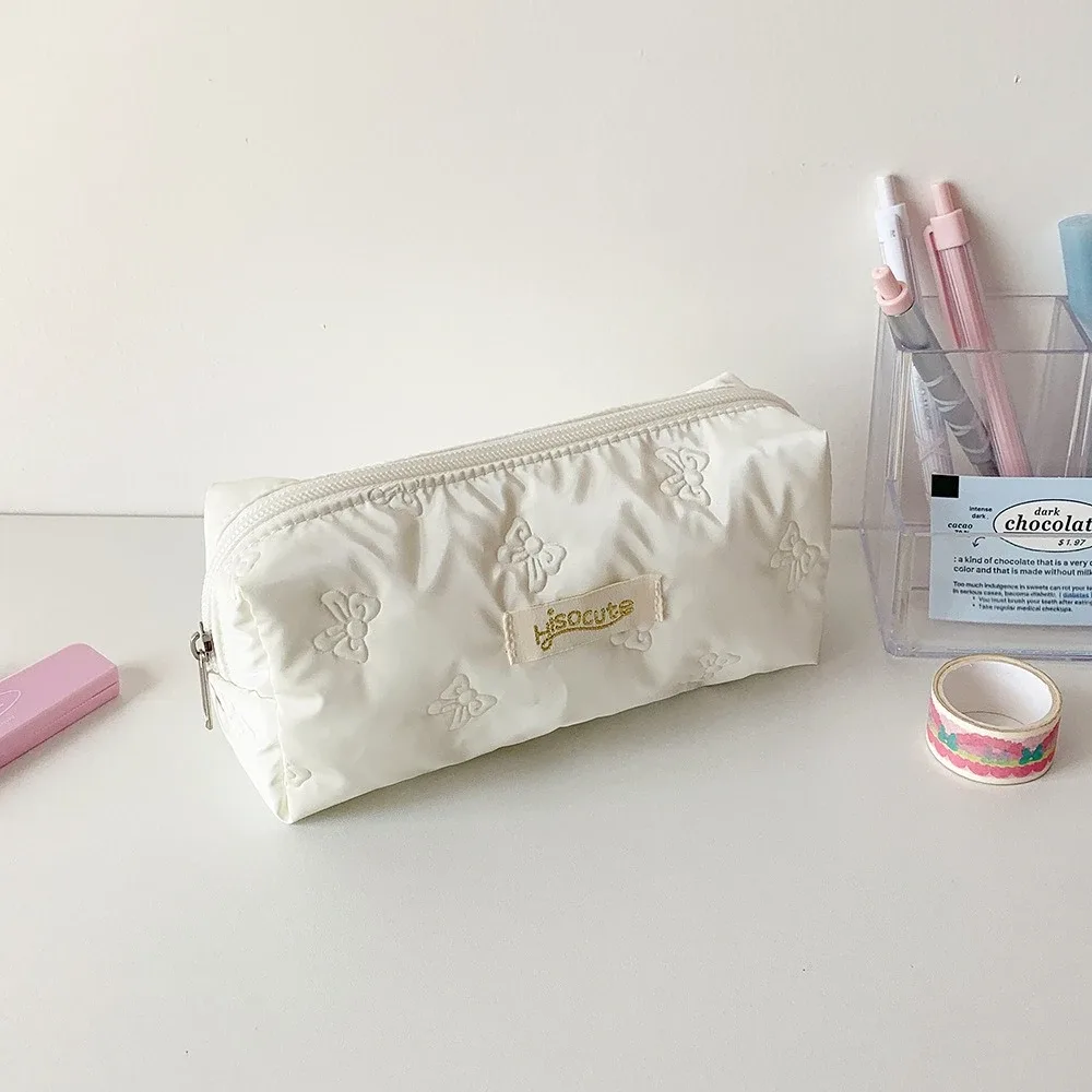 sac de rangement pour cosmétiques avec fermeture éclair, en coton matelassé, petit sac à maquillage à motifs floraux, sac de rangement portable pour femmes