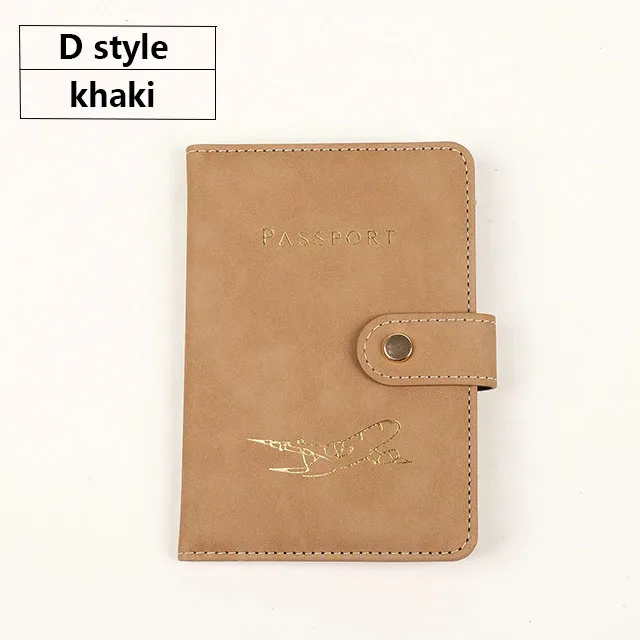 portefeuille de voyage en cuir pu souple multi-fentes avec logo avion, fermeture à pression, porte-cartes sim et porte-documents d'identité
