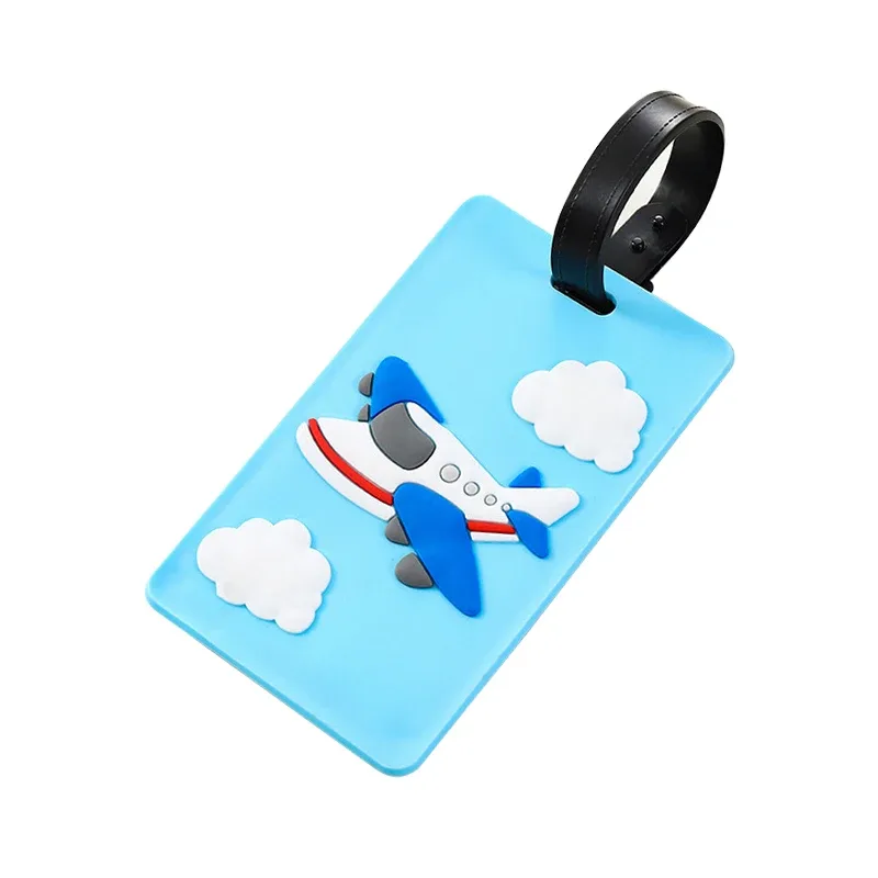 accessoires de voyage étiquettes d'embarquement de bagages créatives étiquette de bagage dessin animé voiture bus avion valise id addres support étiquette portable
