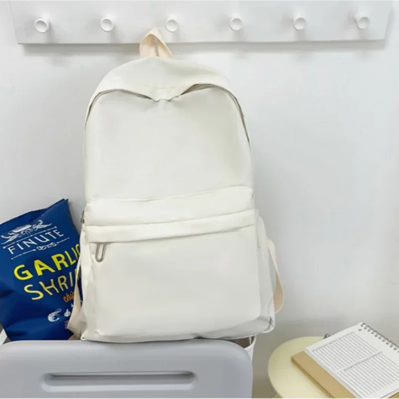 femmes cartable étanche grande capacité école sac à dos lisse fermeture éclair couleur unie adolescents fille sac à dos décontracté sac étudiant approvisionnement