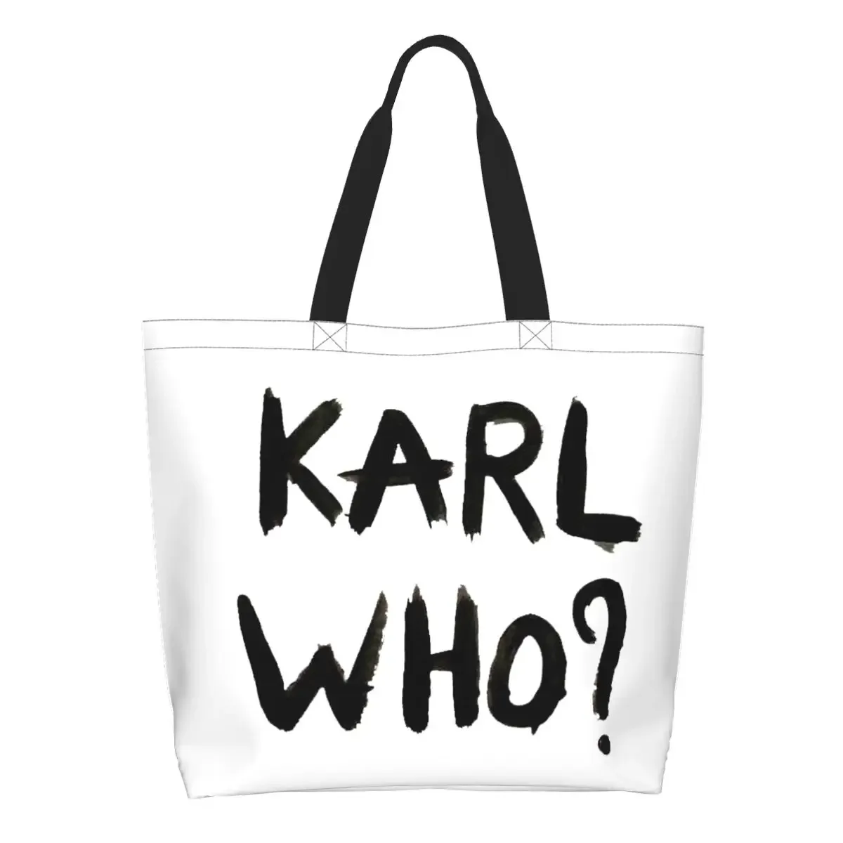 sac fourre-tout d'épicerie personnalisé karl who pour femmes, sac shopper en toile, sacs à main de grande capacité, mode initiée