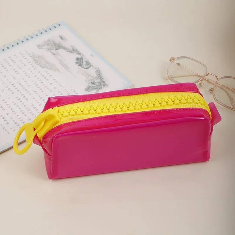 étui à crayons transparent en pvc de grande capacité, étui à crayons stimulant la dopamine, cadeau de rentrée scolaire, organisateur de papeterie durable.