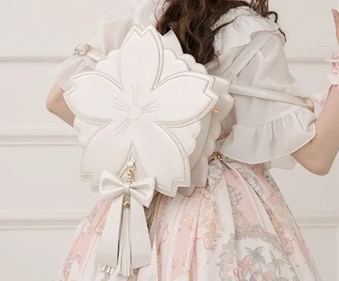 original rose sakura sac doux fille femmes sakura forme cuir fourre-tout sac à main fée lolita bandoulière sacs à dos