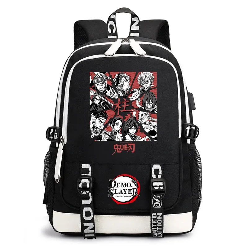 sac à dos demon slayer anime pour l'école, sac à dos léger avec port usb pour garçons, filles, enfants, étudiants