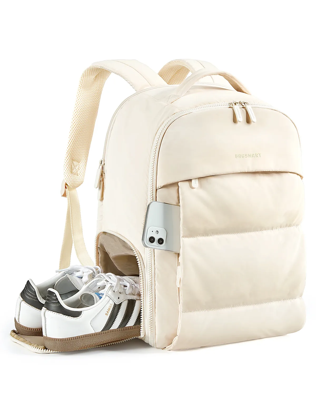 bagsmart sac à dos pour femme approuvé par la compagnie aérienne avec compartiment à chaussures pour ordinateur portable 15,6" sac à dos de voyage résistant à l'eau