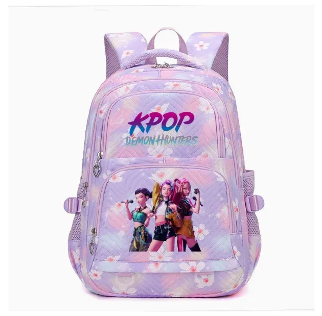 kpop demon hunters – sacs à dos imperméables de grande capacité, sacs d'école tendance avec imprimé de fleurs, sacs d'école pour ordinateur portable pour femmes et hommes, cadeau