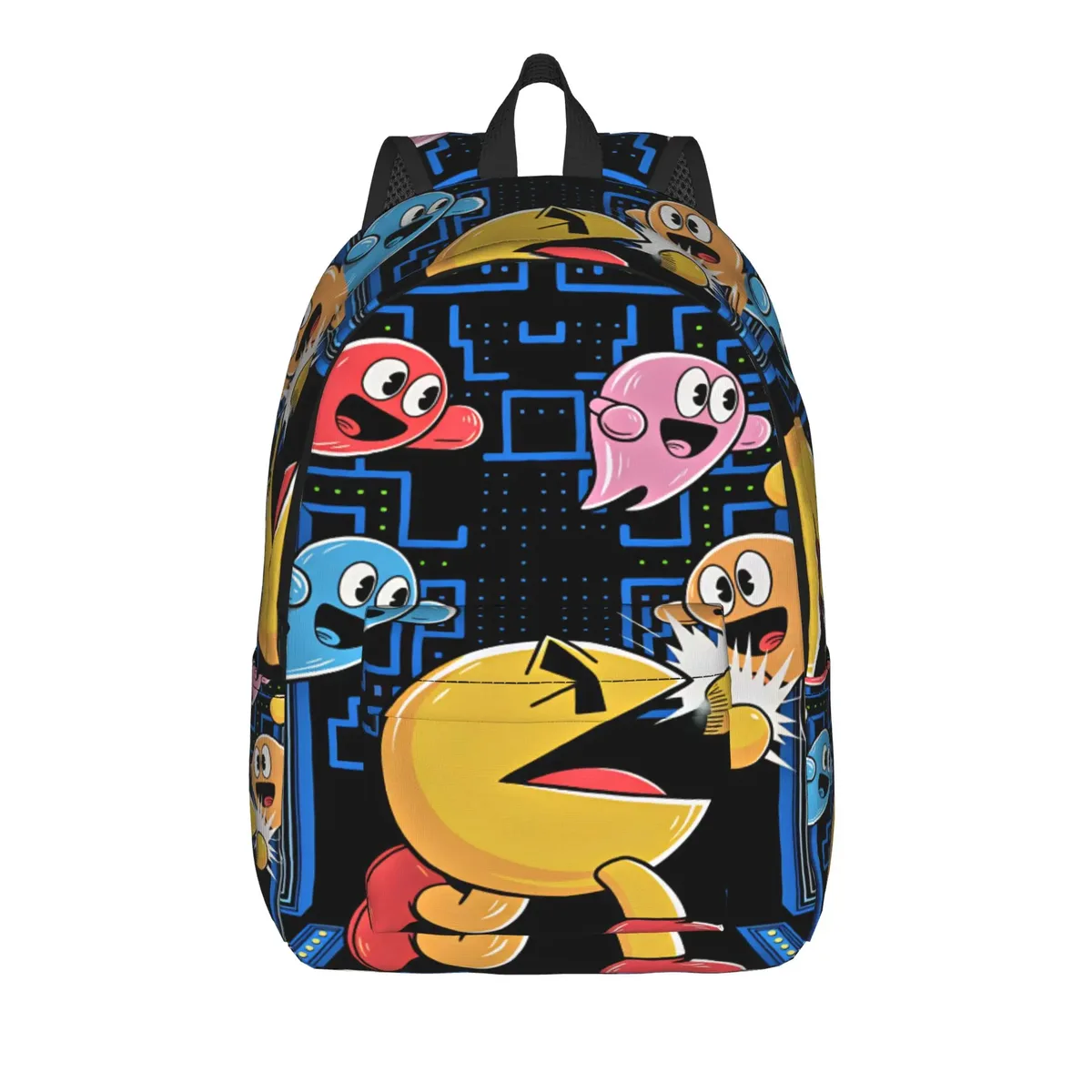 sac à dos pac-man, sacs à dos modernes pour hommes, sacs de voyage à motifs, sacs d'école secondaire, sac à dos de haute qualité