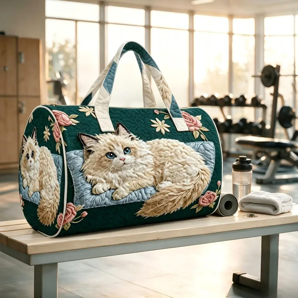 sac à main matelassé rose à motif floral, grande capacité, pour femmes, idéal pour le sport, le week-end, les voyages, sac de voyage ou sac à bandoulière pour la nuit.