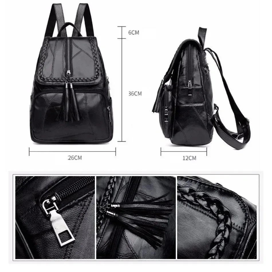 sac à dos noir à la mode et polyvalent, mini petit sac à bandoulière design en toile, sac à dos de sport étanche de voyage unisexe