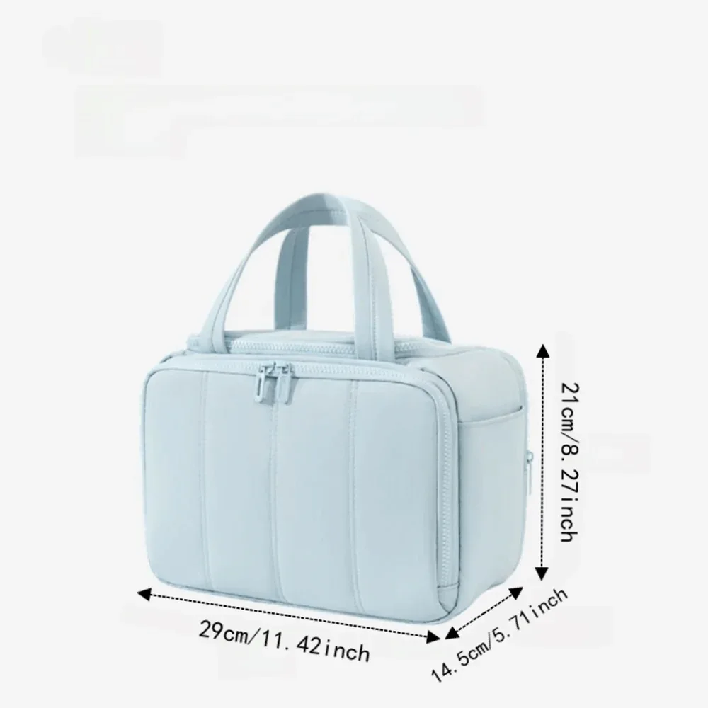 trousse de toilette de voyage grande capacité, séparation sec-humide, étanche, pochette cosmétique portable, séparateurs réglables, multi-compartiments