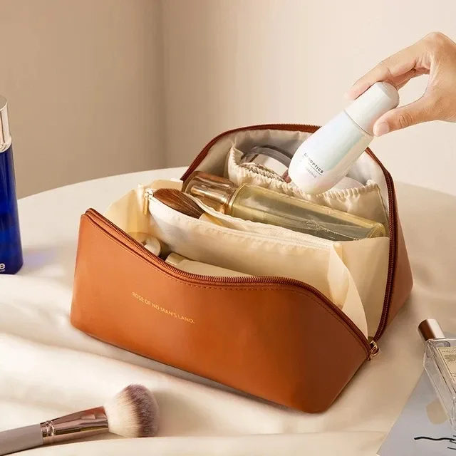 trousse à cosmétiques professionnelle pour femme, sacs à cosmétiques en cuir, oxford imperméable, grande capacité, étui de maquillage de voyage pour maquilleuse