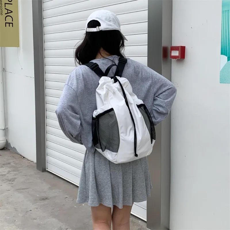 nouveau sac à dos à cordon de serrage, grande capacité, sac de voyage résistant aux plis, élégant, à la mode et polyvalent, sac de transport pour femmes
