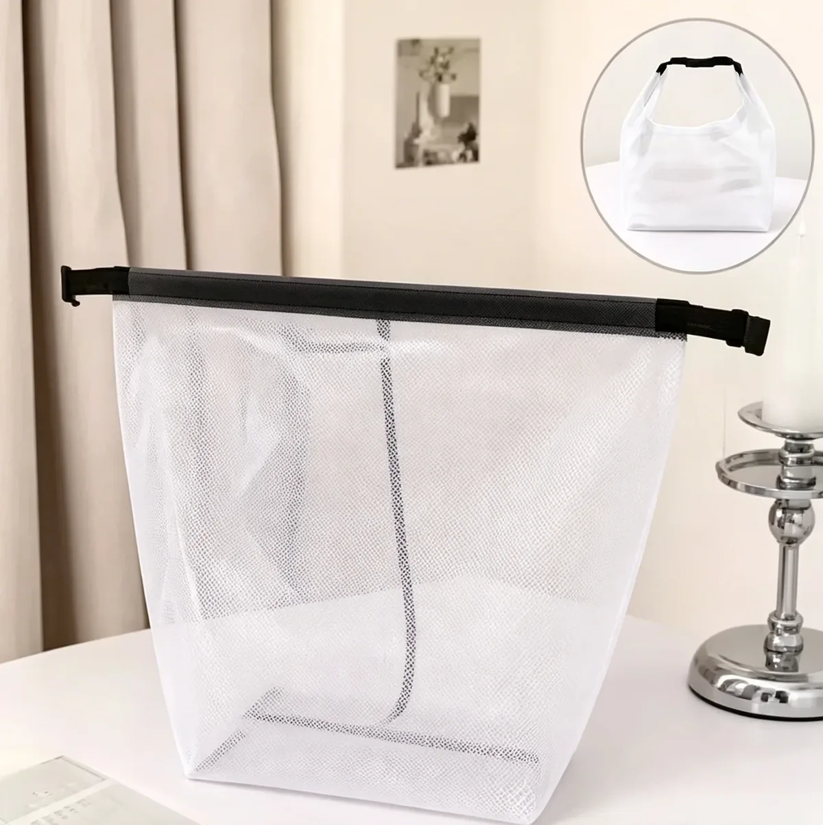 sac de rangement étanche et portable de grande capacité, sac de toilette neutre avec cordon de serrage, adapté aux articles de toilette de la salle de sport et de la salle de bain, été