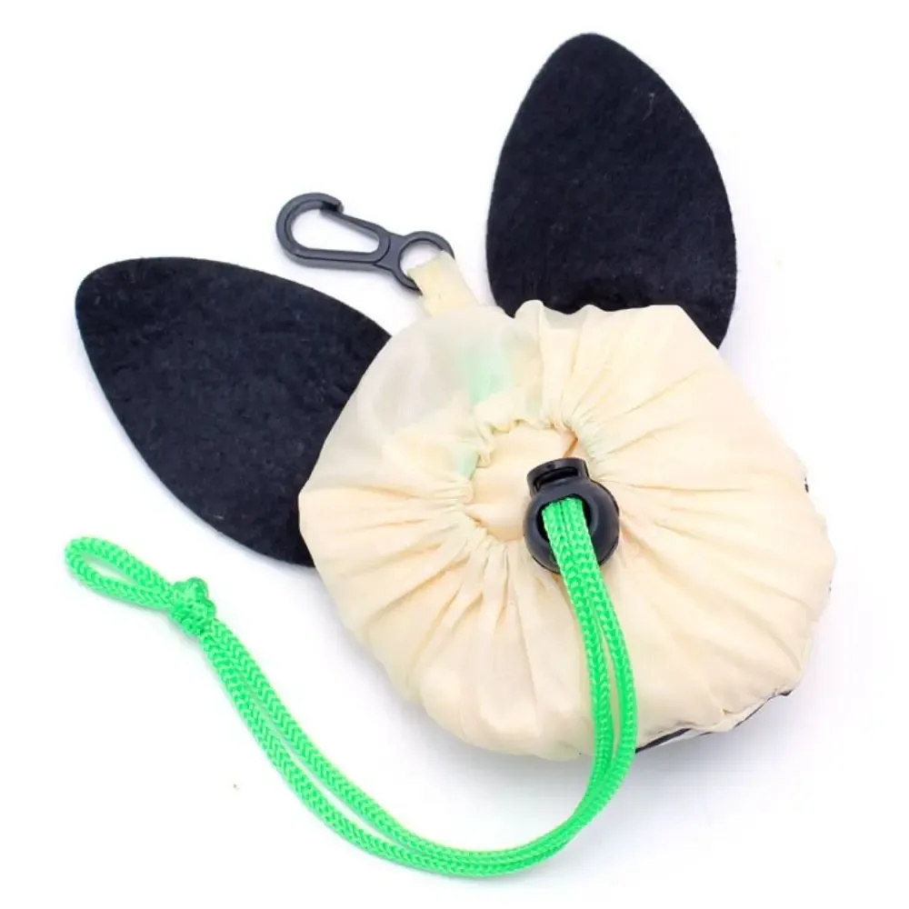 sac écologique en nylon avec boucle de suspension, sac à bandoulière de voyage, sacs de rangement, sac de courses pliable, sacs de courses à motifs de dessins animés