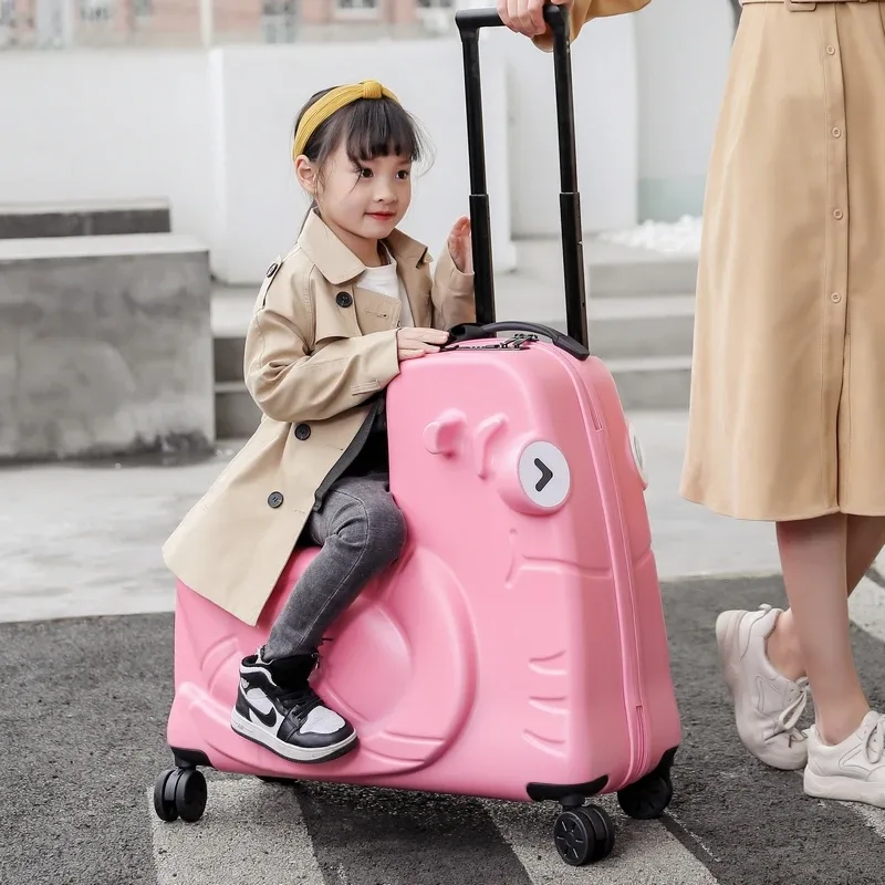 joli bagage d'escargot pouvant être monté, boîte à roulettes pour enfants, roue universelle féminine, valise de 20 "24", remorque de voyage en alliage d'aluminium