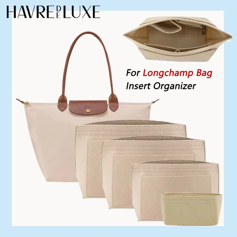 Organisateur insérer pour Longchamp grand petit Mini taille fourre-tout sac feutre sac de rangement sac à main insérer sac à main doublure sacs accessoires