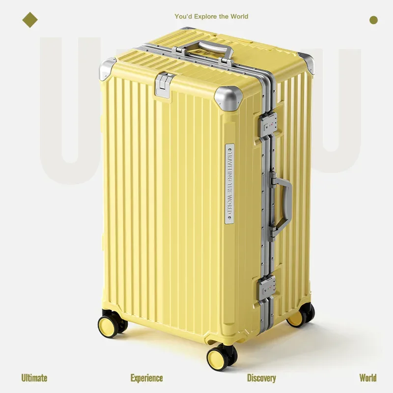 valise multifonctionnelle grande capacité 30 pouces, cadre en aluminium robuste et épaissi, valise de voyage à roulettes, bagage extra large
