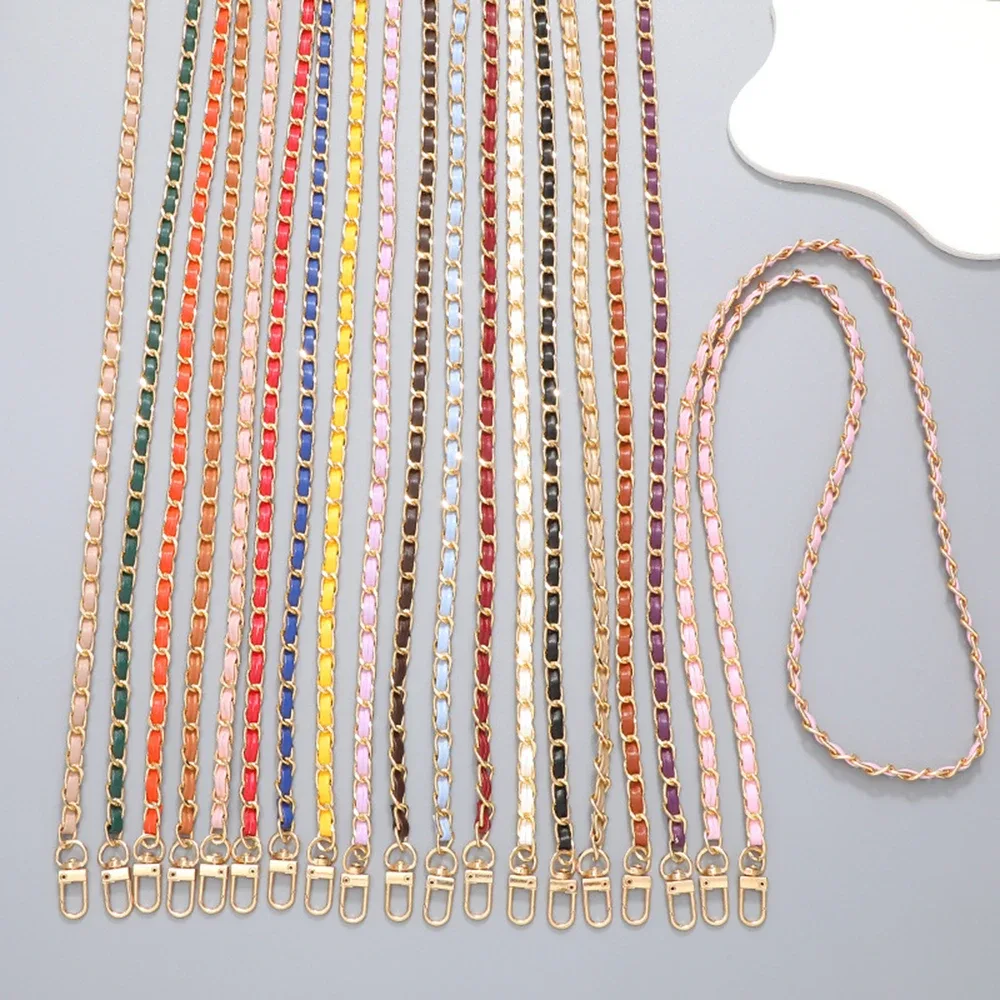 sangle de sac à bandoulière en cuir pu de 60 cm avec chaîne métallique, pour femme, tendance, compatible avec toutes les coques de téléphone, sangle en cuir polyvalente pour sac à main