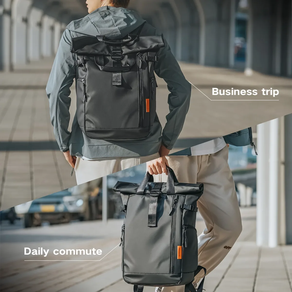 sac à dos de voyage extensible pour hommes et femmes, grand sac pour ordinateur portable, sacs à dos urbains étanches, 15.6 po