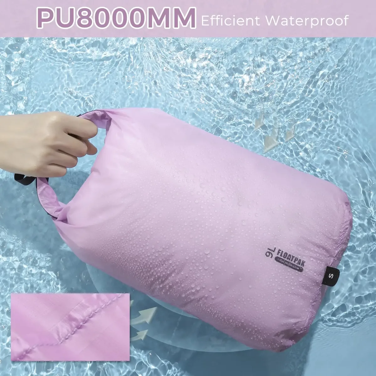 sac étanche ultraléger pu8000mm pour la natation, le camping, la randonnée, pochette de rangement, organisateur de bagages de voyage, sac à vêtements 9l 15l 20l