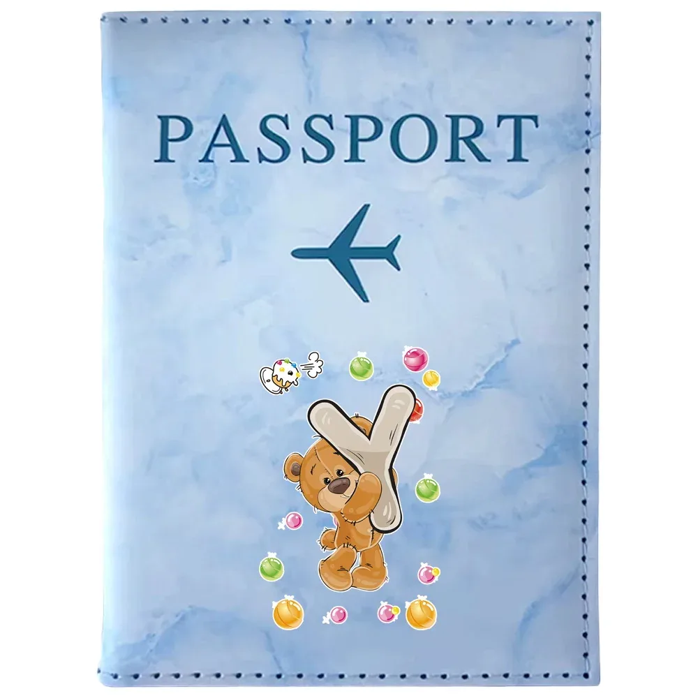 organisateur de passeport au design vintage classique, porte-carte de crédit, étui de voyage pour hommes et femmes, impression de lettres d'ours