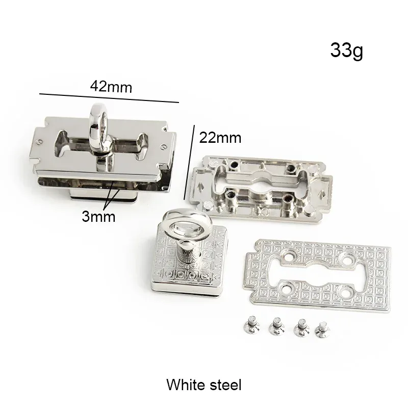 1-5 pièces fermoirs à torsion rectangulaires en métal pour sacs à main, boîtes cadeaux, sacs bandoulière, accessoires et fabrication de sacs diy