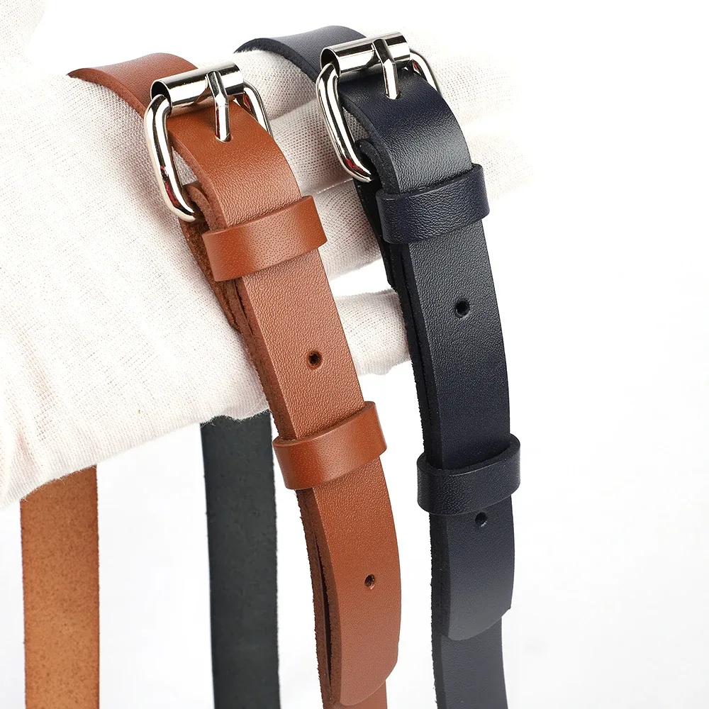 sangle de sac réglable en cuir de vachette de 127 cm de long, noir et brun, largeur 2 cm, pour sac bandoulière, accessoires de remplacement pour sac à main