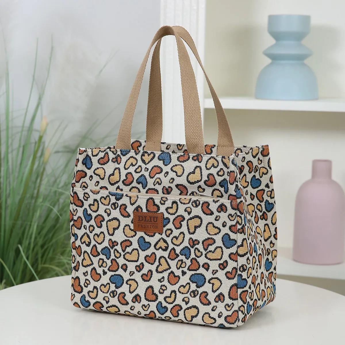 grande capacité, doublure en aluminium, poche avant zippée, sac à main, sac à lunch, sac de rangement pour boîte à lunch, sac portable pour articles divers