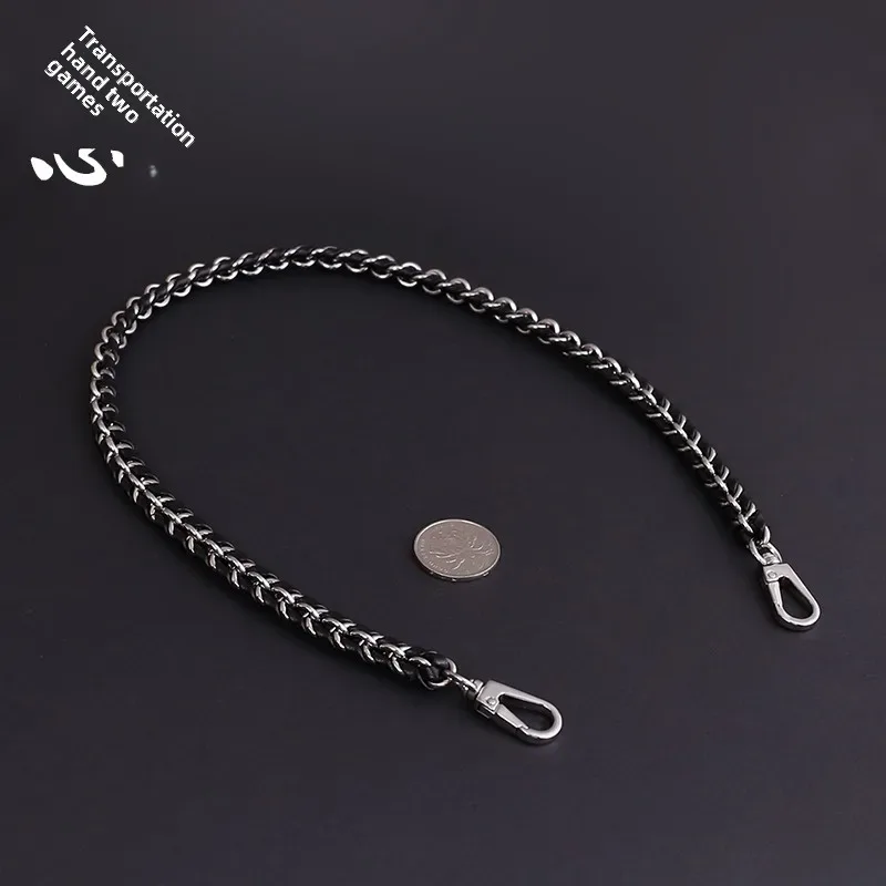 chaîne en cuir pour accessoires de sac, bandoulière, sangle de sac, modification de sac, largeur de chaîne 1cm