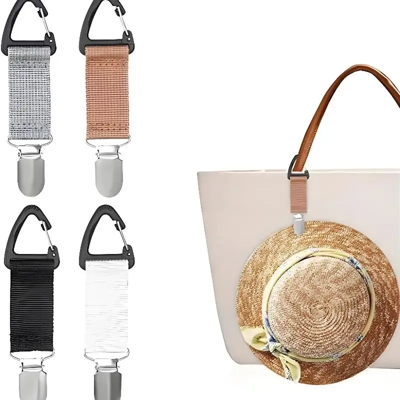 clip de chapeau portable multi-usages, support de chapeau de paille de voyage, clip de sac, organisateur de gants pour camping et accessoires d'équipement extérieur