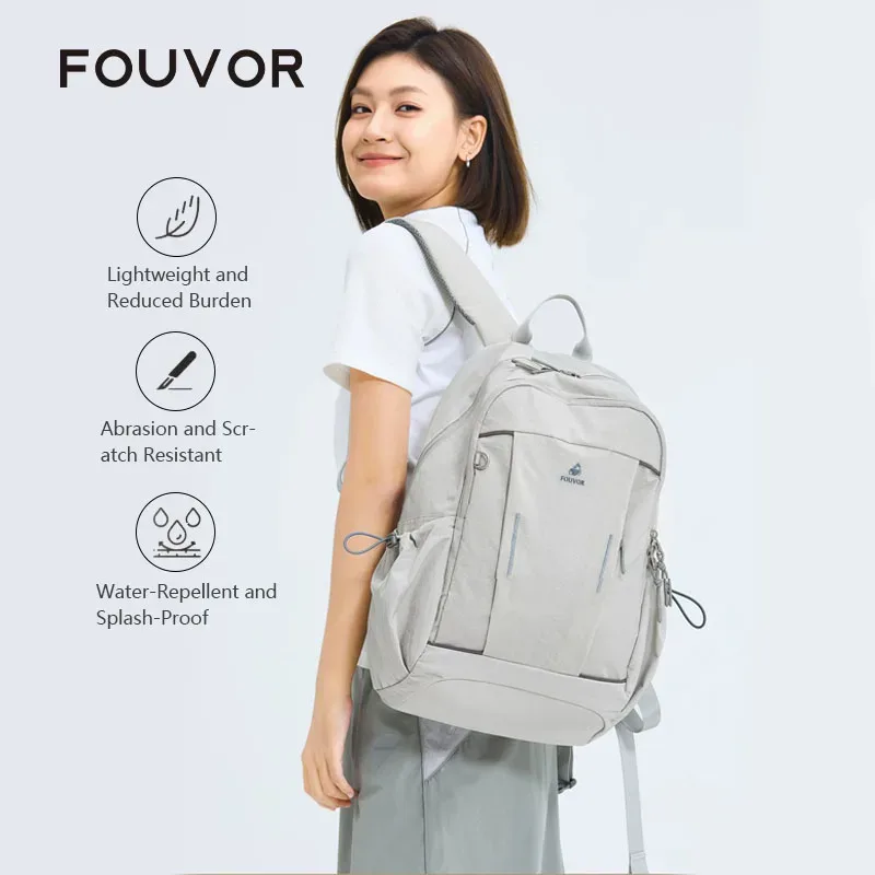 FOUVOR Sac à dos pour femme en toile tendance, léger, pour ordinateur portable, décontracté, voyage, sport, étudiant, école, 3073-01 3073-13