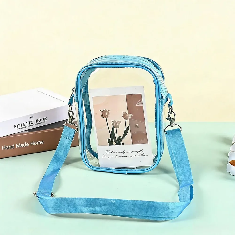 sac à bandoulière transparent en pvc pour usage décontracté, pochette de rangement transparente, sacoche simple pour téléphone, sac messager pour festival