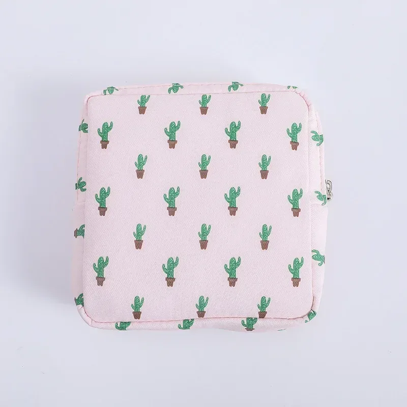 sacs de rangement de serviettes hygiéniques pour femmes, sac de maquillage en coton mignon coréen pour pièces de monnaie, organisateur de bijoux, pochette de maquillage, petits sacs à cosmétiques