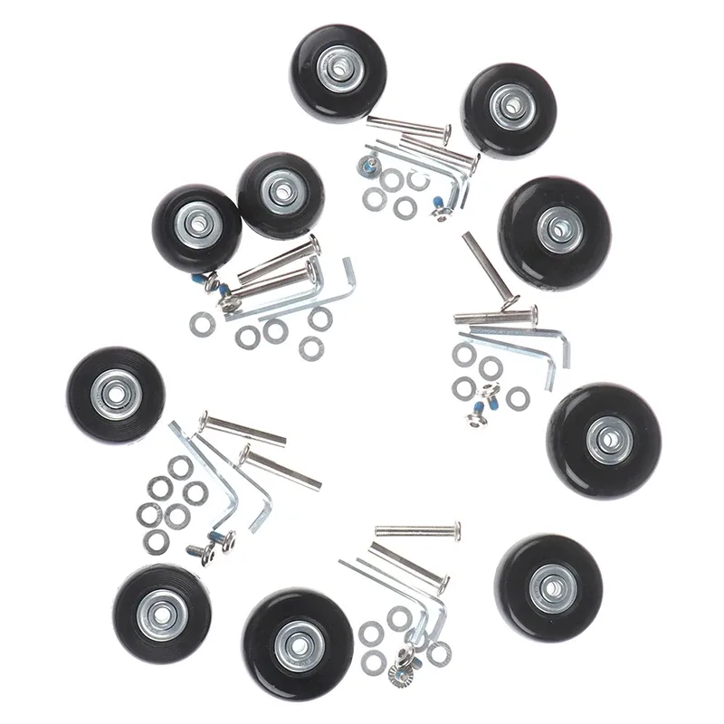 kit de réparation de pièces de valise, essieux de remplacement, roues de bagage de voyage silencieuses, roulettes, od 40-54mm, 1 jeu