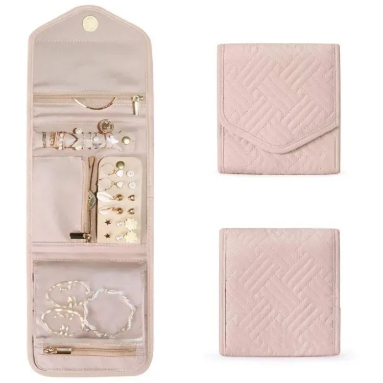 sac de rangement de bijoux pliable, sac à main portable, rangement de bijoux pour colliers, bagues, boucles d'oreilles, boîte à bijoux de voyage à domicile