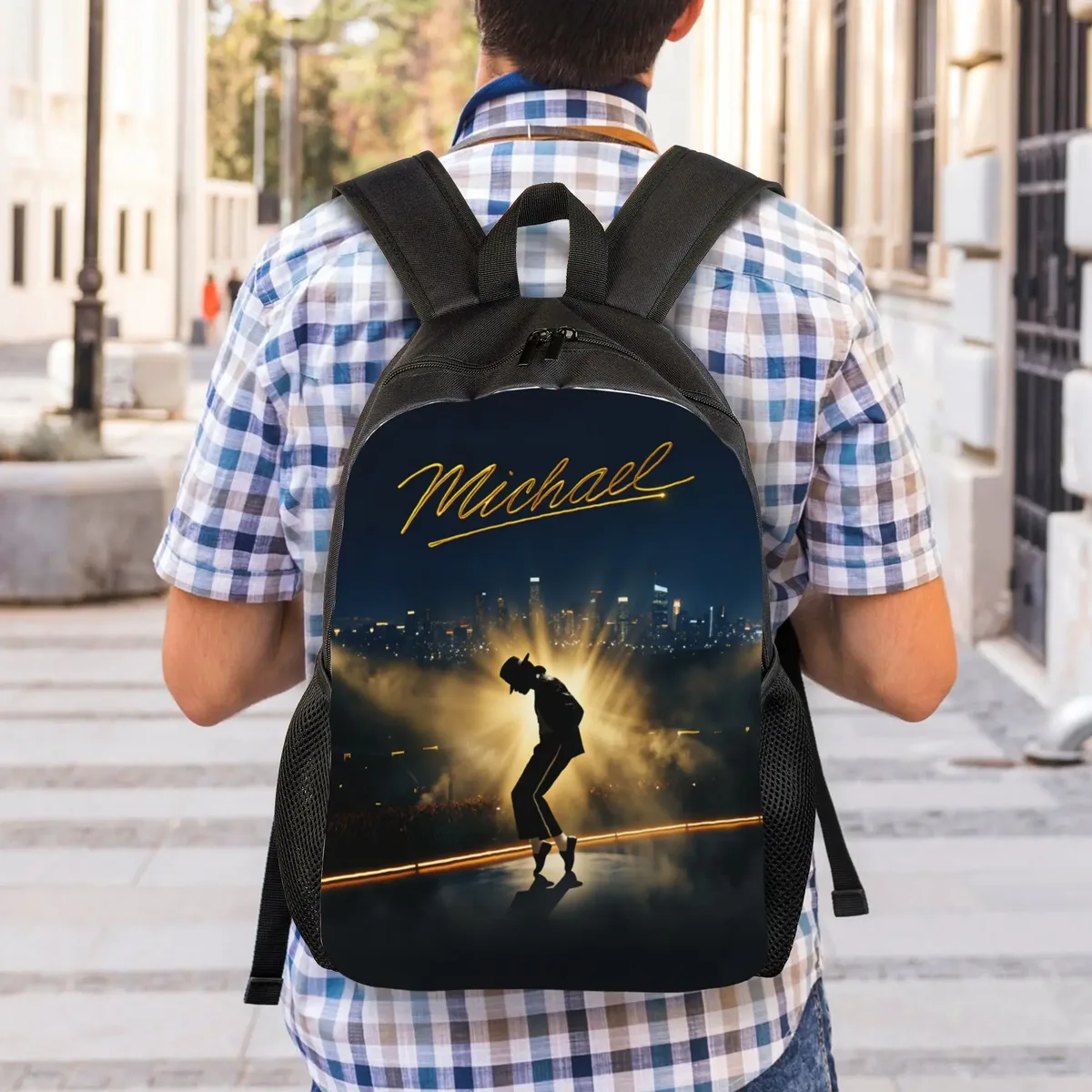 sac à dos michael mj pour homme, sacs à dos de voyage en polyester, grands sacs d'école esthétiques, sac à dos