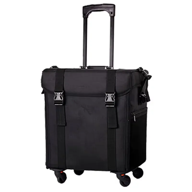 klqdzms – trousse à cosmétiques professionnelle pour femme, en tissu oxford, trousse de beauté et de manucure, chariot de grande capacité avec roulettes, sac à bagages