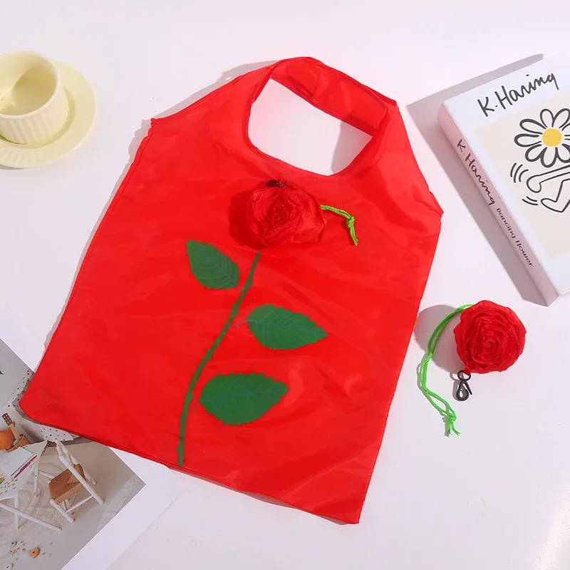 sac fourre-tout pliable imprimé rose à haut volume, sac à main de voyage léger et durable, pochette de rangement